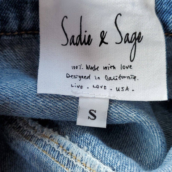 Sadie and sage denim peace sign trucker jacket - Picture 4 of 14